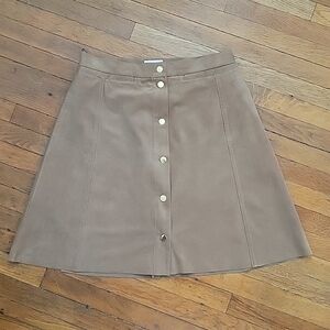 Aritzia Wilfrid Suede Mini Skirt, Camel, Size 8